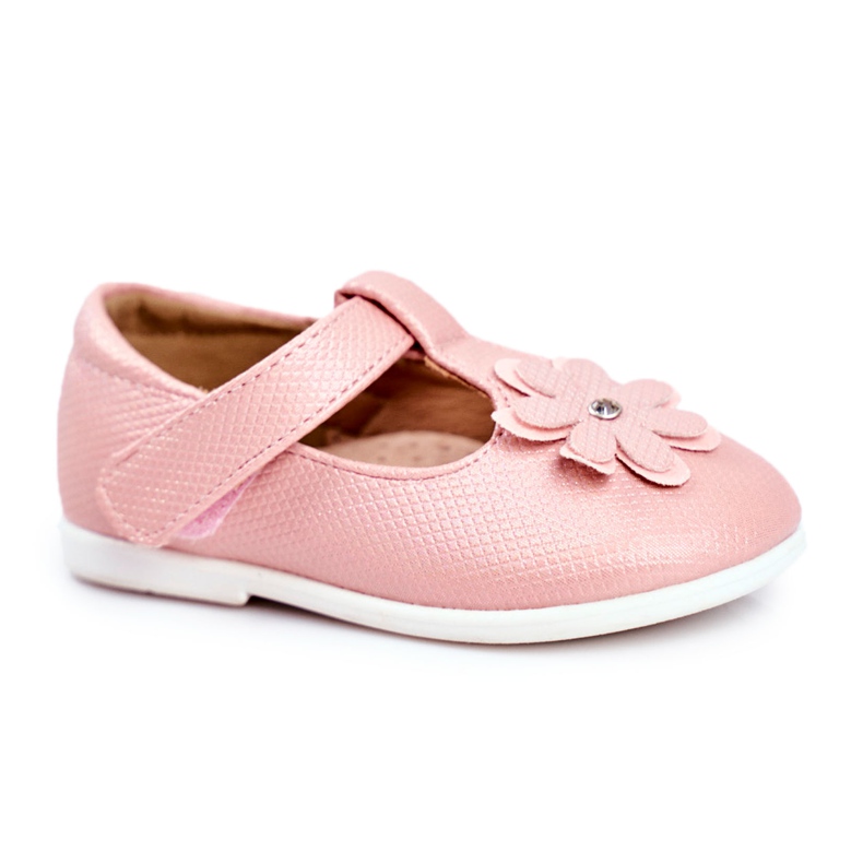 Apawwa Ballerine per bambini su Velcro Flower Pink Anthrela rosa