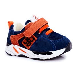 Apawwa Scarpe Sportive Bambino con Velcro Blu Navy Jonaba arancia