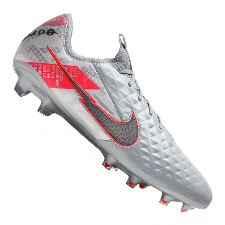 Nike Legend 8 Elite Fg M CW0518-906 scarpe da calcio grigio d'argento