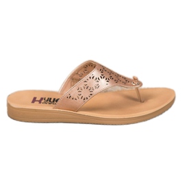 Kylie Pantofole Con Motivo Traforato beige d'oro