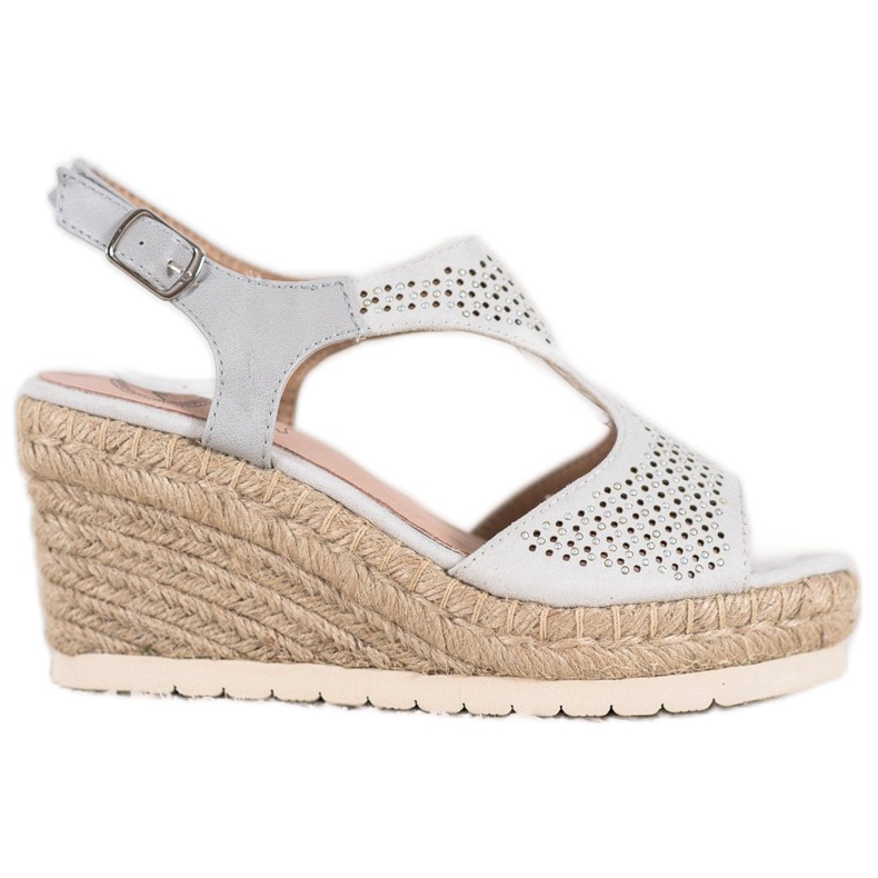 Aclys Espadrillas in pelle scamosciata sulla zeppa grigio