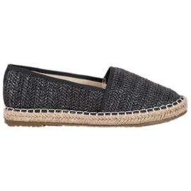SHELOVET Espadrillas nere intrecciate nero