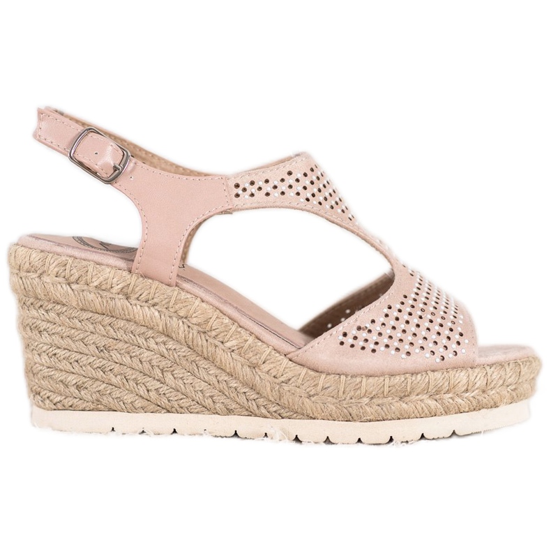 Aclys Espadrillas in pelle scamosciata sulla zeppa beige