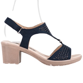 SHELOVET Comodi sandali in velcro blu