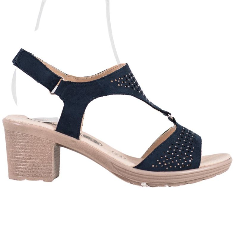 SHELOVET Comodi sandali in velcro blu