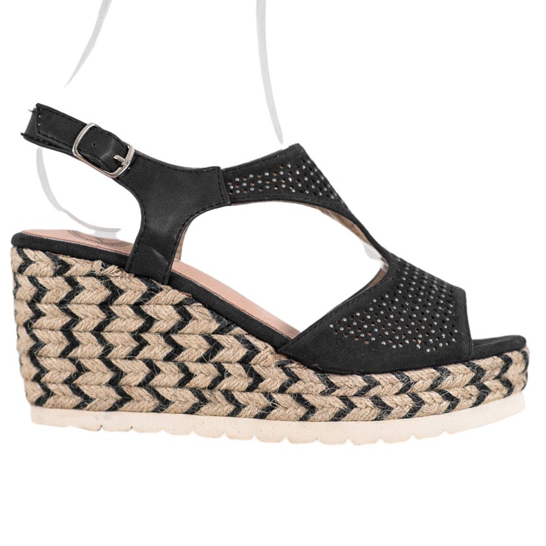 Aclys Espadrillas in pelle scamosciata sulla zeppa nero