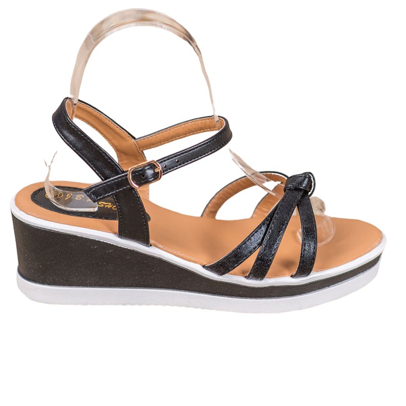 SHELOVET Zeppe casual con ecopelle nero
