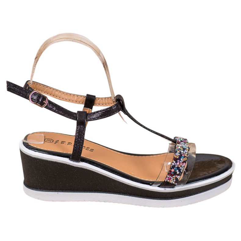 SHELOVET Zeppe alla moda con ecopelle nero