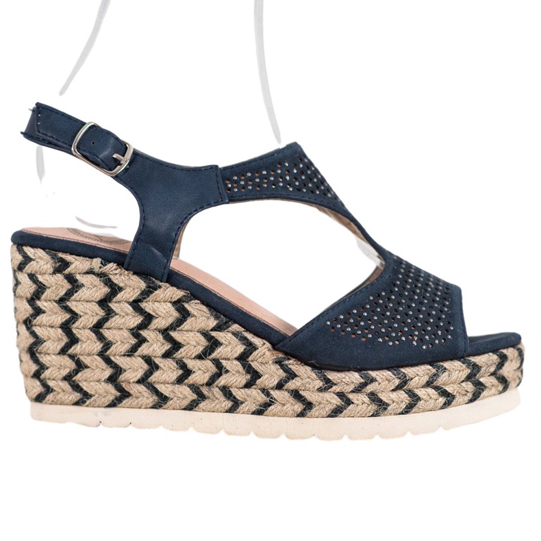 Aclys Espadrillas in pelle scamosciata sulla zeppa blu