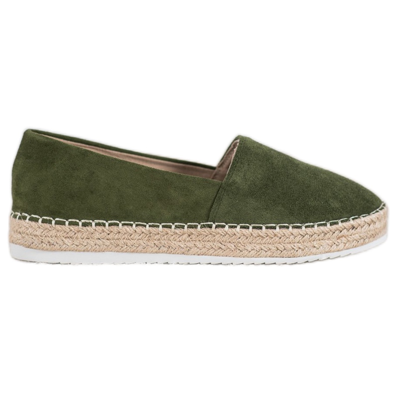 Small Swan Espadrillas in camoscio verde