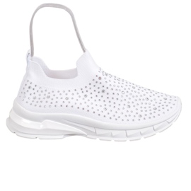 Renda Sneakers Bianche Con Cristalli bianco