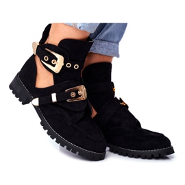 Lu Boo Scarpe con cut-out in camoscio nero Rock Girl