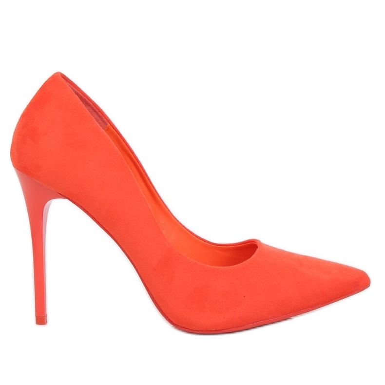 Décolleté in camoscio arancione LE07P Orange arancia