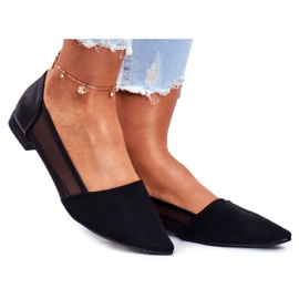 EVE Ballerine Da Donna Con Rete Scamosciata Nero Fibe