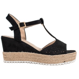 Small Swan Sandali espadrillas traforati nero