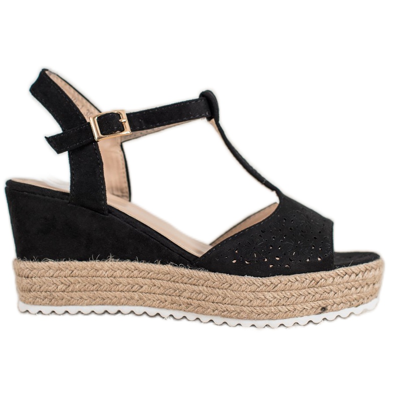 Small Swan Sandali espadrillas traforati nero