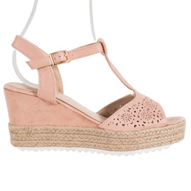 Small Swan Sandali espadrillas traforati rosa
