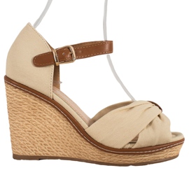 SHELOVET Sandali con tacco alto marrone