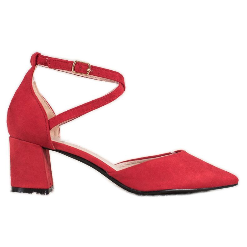 Evento Décolleté in pelle scamosciata rosso