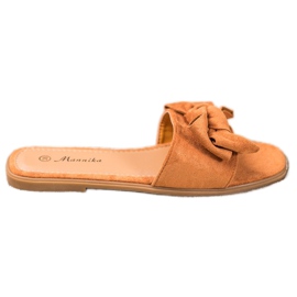 Mannika Pantofole Con Fiocco marrone