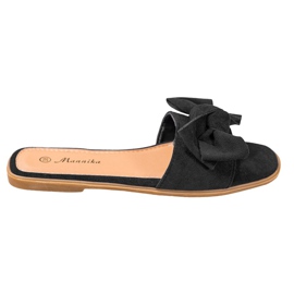 Mannika Pantofole Con Fiocco nero