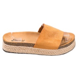 SHELOVET Pantofole Espadrillas Con Glitter marrone