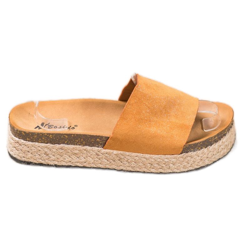 SHELOVET Pantofole Espadrillas Con Glitter marrone