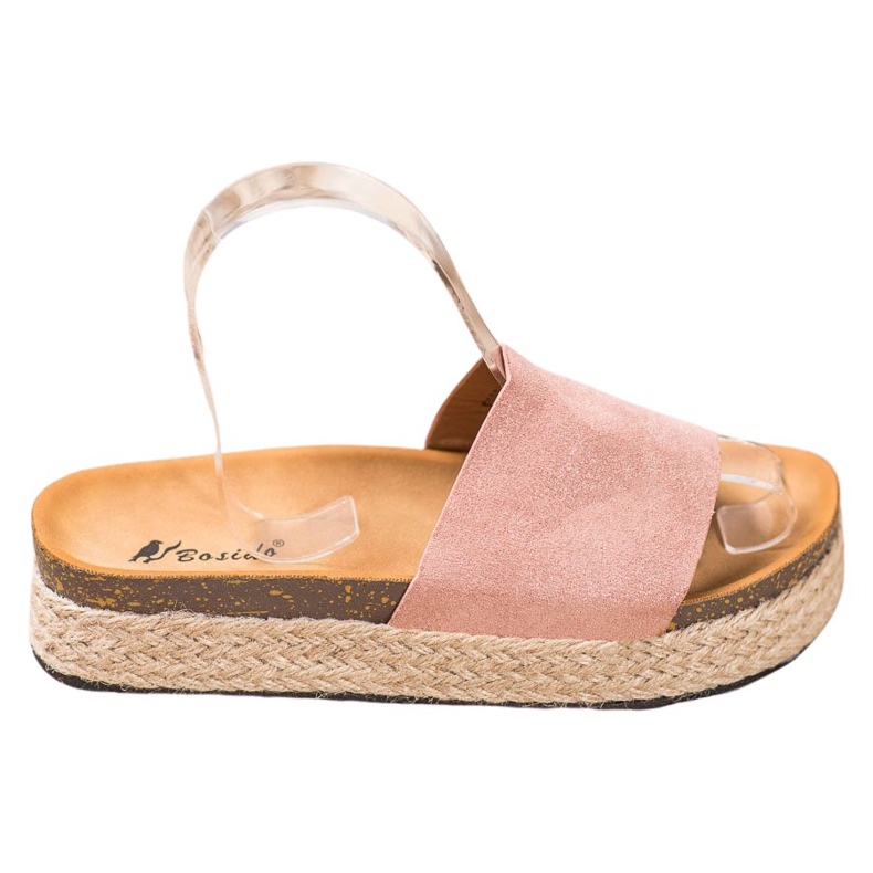 SHELOVET Pantofole Espadrillas Con Glitter rosa