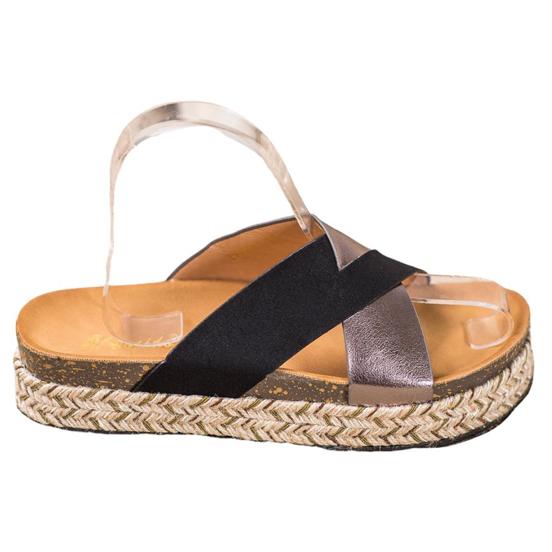 SHELOVET Pantofole Sulla Piattaforma nero grigio