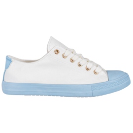 SHELOVET Sneakers in tessuto bianco blu