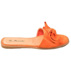 Mannika Pantofole Con Fiocco arancia