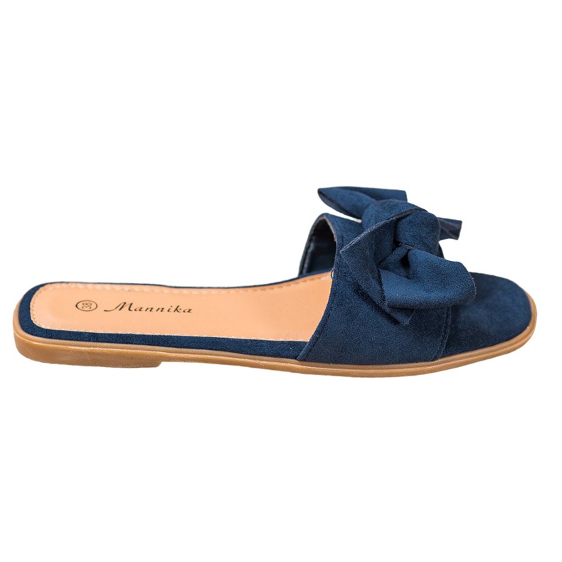 Mannika Pantofole Con Fiocco blu navy blu