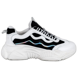 SHELOVET Sneakers con lacci bianco nero