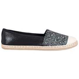 SHELOVET Espadrillas Nere Con Glitter nero