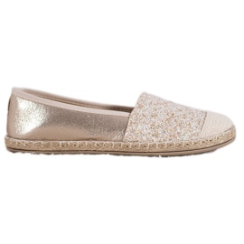 SHELOVET Espadrillas Dorate Con Glitter d'oro