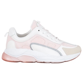 Via Giulia  Sneakers Con Glitter Moda bianca rosa