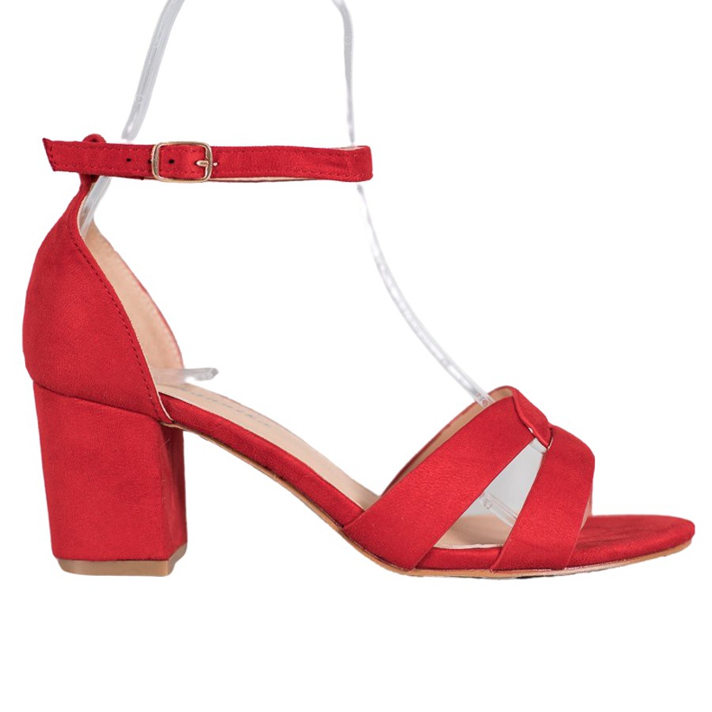 Mannika Sandali in camoscio rosso
