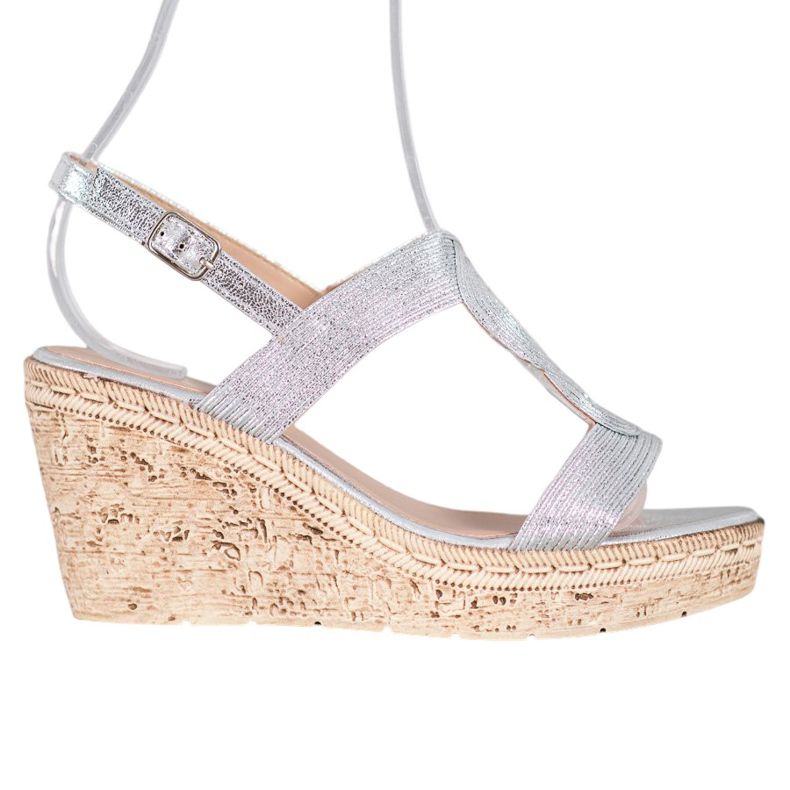 Renda Sandali eleganti con zeppa grigio