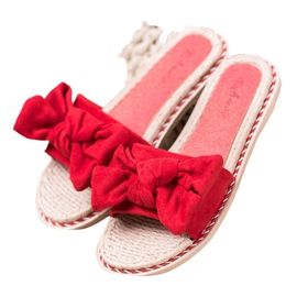 Anesia Paris Eleganti pantofole in pelle scamosciata rosso