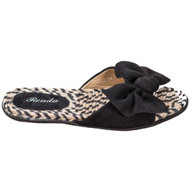 Renda Pantofole Eleganti Con Fiocco nero