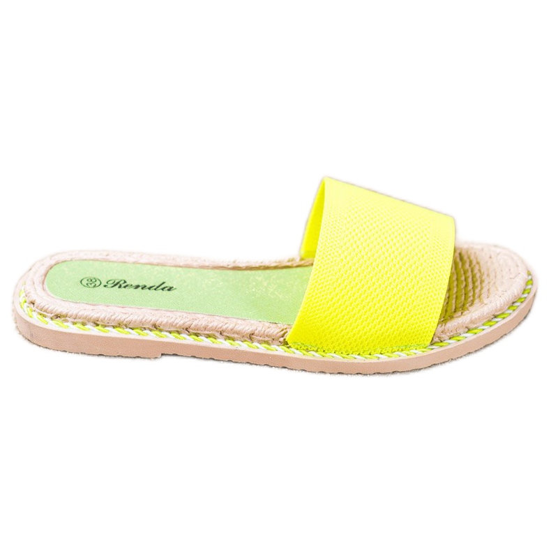 Renda Pantofole al neon in tessuto verde giallo