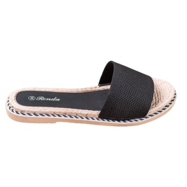 Renda Pantofole nere in tessuto nero