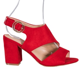Mannika Sandali rossi con tacco alto rosso