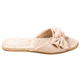Renda Pantofole Eleganti Con Fiocco beige