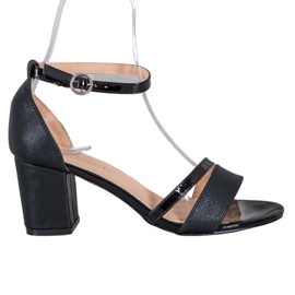 Mannika Sandali Eleganti Con Glitter nero