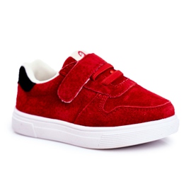 Apawwa Sneakers Bambino Scamosciato Velcro Rosso Trelmo