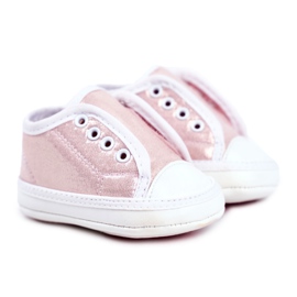 Apawwa Sneakers Bambini Velcro Con Broccato Battesimo Rosa Milley