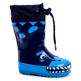 Apawwa Stivali da pioggia in gomma per bambini Navy Blue Mordeso Shark blu navy