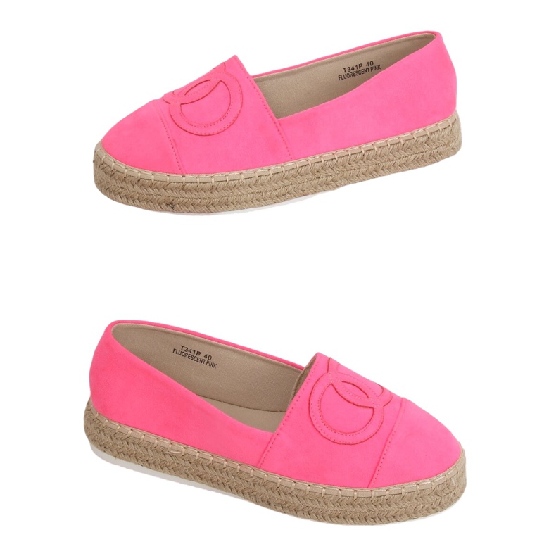 Espadrillas da donna neon T341P Fluorescent Pink rosa