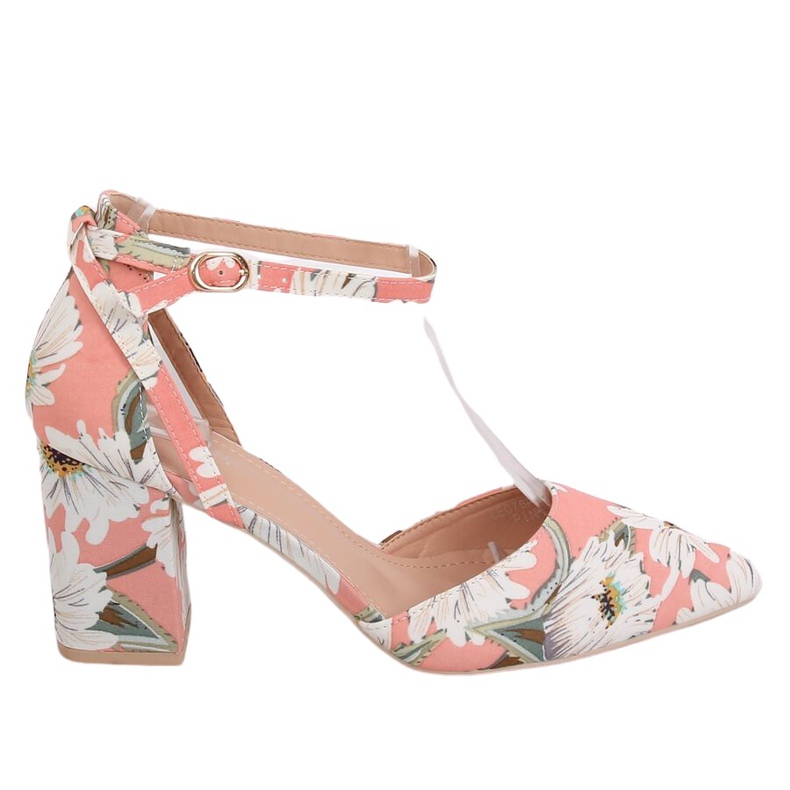 Décolleté su palo con fiori LE076P Rosa multicolore